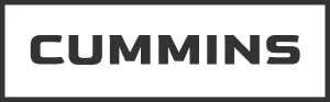 a dark gray decorative graphic with the words, "Cummins"